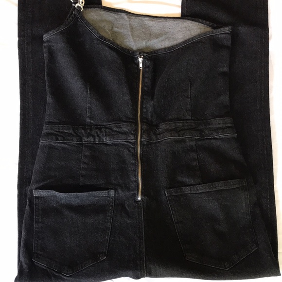 WeWoreWhat Asymmetrical Jumpsuit Black Denim 12 - Picture 7 of 11